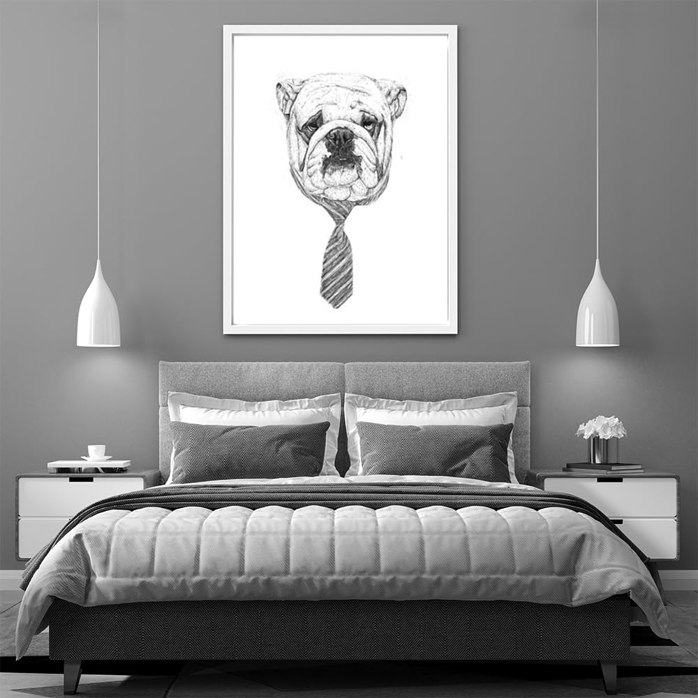 VERRE ART Printed Framed Canvas Painting for Home Decor Office Wall Studio Wall Living Room Decoration (45x60inch White Floater) - Cooldog Print