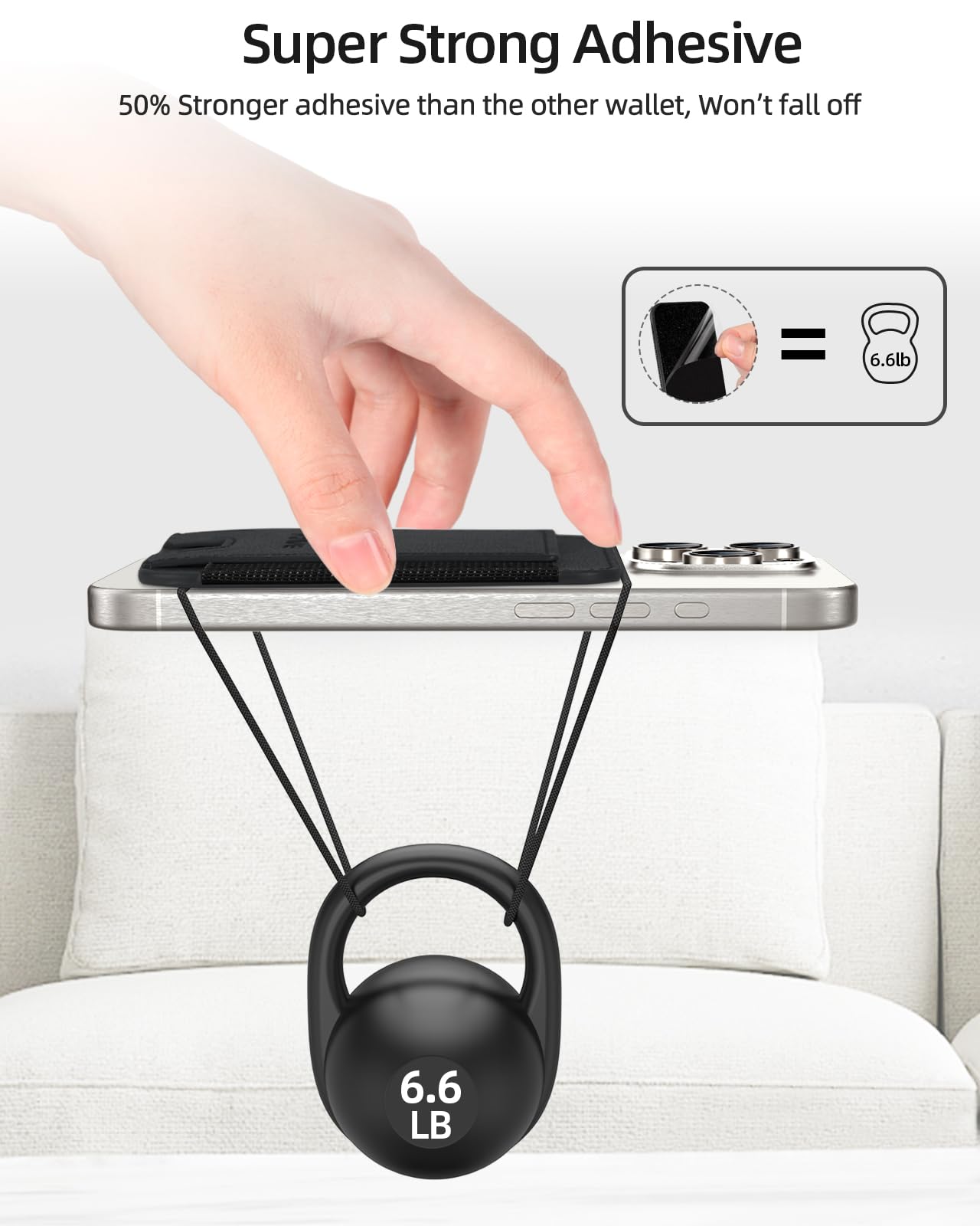2-pak etui na karty do etui na telefon, skórzany portfel na telefon przyklejany, najmocniejszy samoprzylepny portfel na telefony do iPhone'a/Androida, minimalistyczny smukły RFID, pasuje na 7 kart