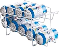 Vista 1 de Mural Art Estante organizador de bebidas para latas de cerveza de soda que ahorra espacio, estante de hierro resistente de doble capa