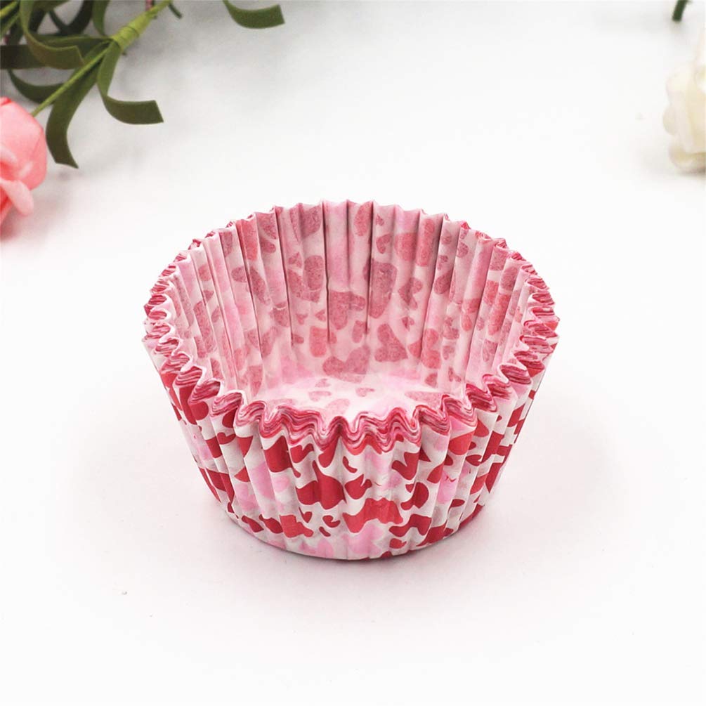 Cupcake-Förmchen Zum Valentinstag – 300 Stück, Rot-weiß Mit Herzen, Standardgröße, Für Muffins & Partydeko
