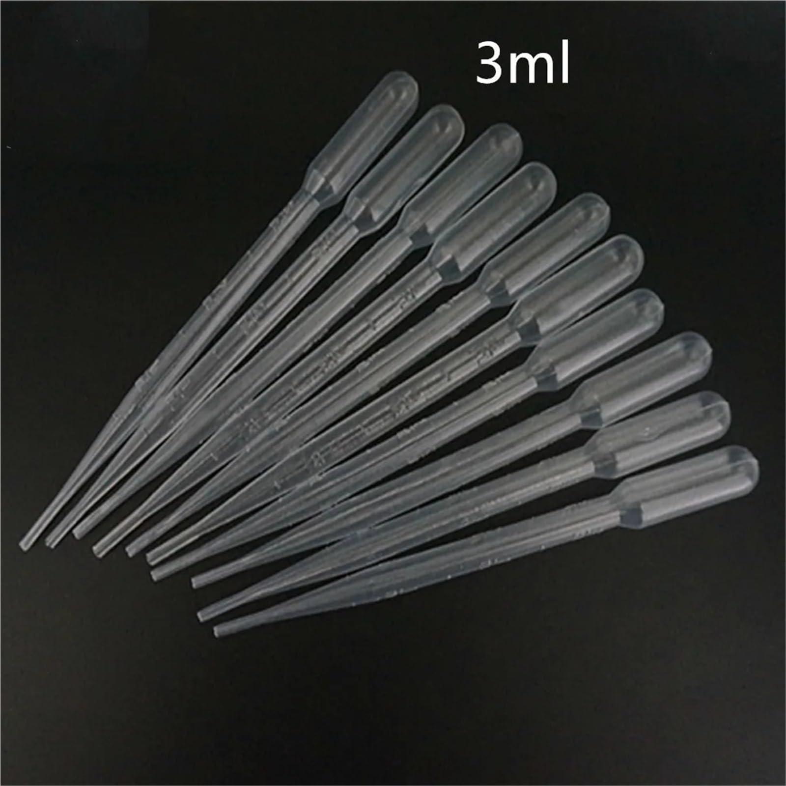 Strumenti da Laboratorio da 3 ml 100/200/500/1000 Pezzi, pipetta Pasteur Graduata in plastica, Strumenti for Il Trucco in polietilene(3ml 100pcs)