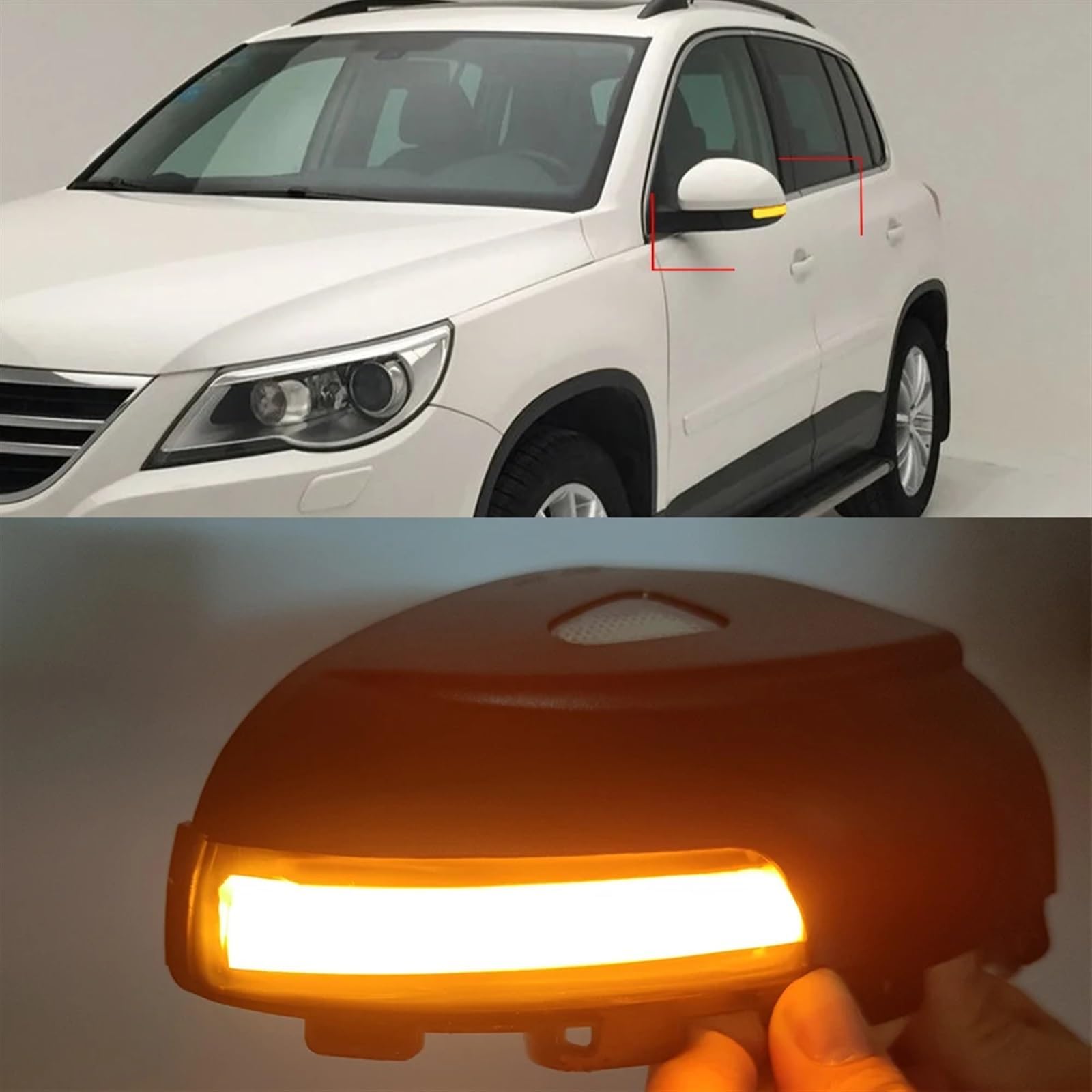 Lusterko boczne dynamiczne kierunkowskazy do VW Sharan 2012-2015 Tiguan 2008-2016 LED lusterko boczne wskaźnik lampa lusterko boczne lampa wskaźnikowa sekwencyjna lampa błyskowa, bez świateł puddle