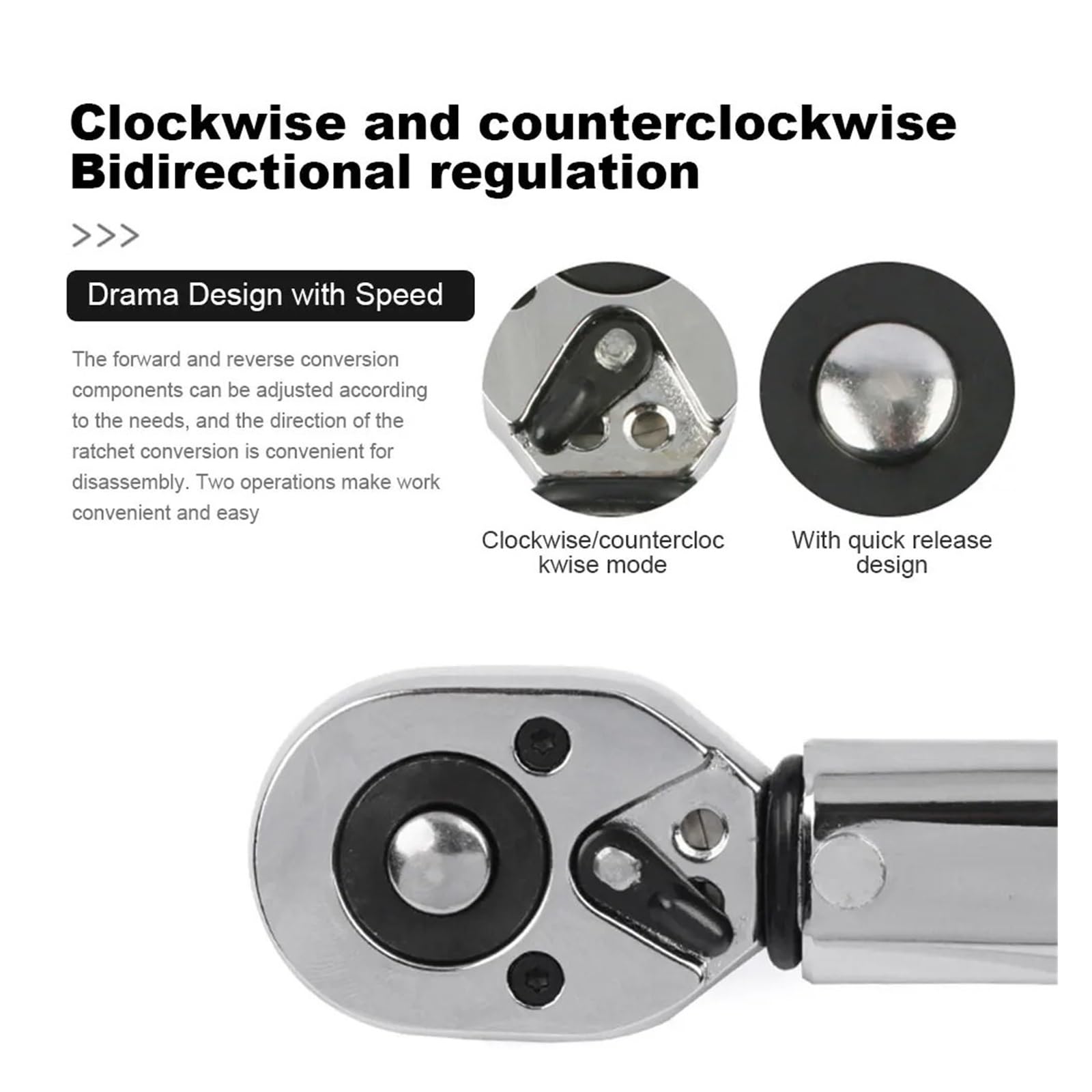 Klucz Dynamometryczny 5-210Nm 1/2'' 3/8'' 1/4'' Napęd Kwadratowy Preset Klucz Do Rowerów Dwukierunkowy Grzechotka Samochód Rower Motoryzacja Narzędzia Ręczne