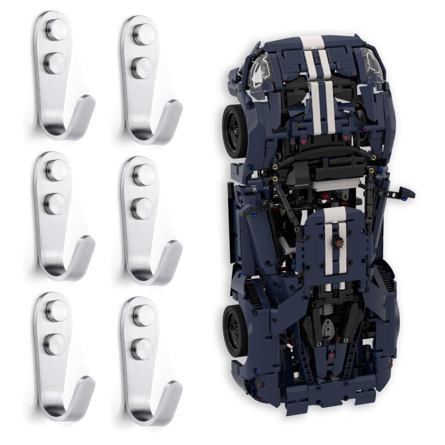 Xgrepack Blue Goods Wall Mount Hook For Lego 42154 Technic 2022 Ford Gt (42154 Wall Hook) Size 6