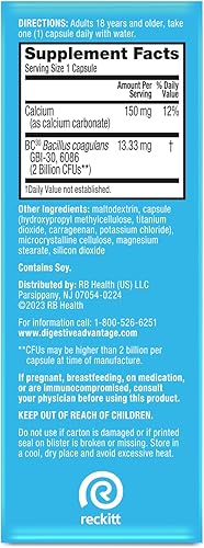 Miniatura 7 de Digestive Advantage probiótico diario, 30 cápsulas (Paquete de 3)