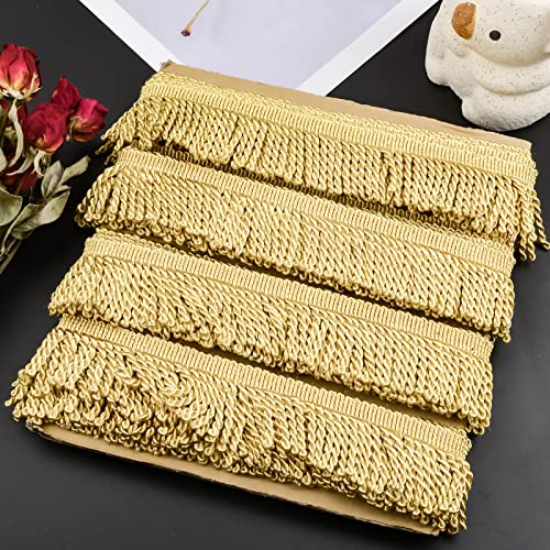 Frange en polyester doré pour customiser un canapé ancien - 6