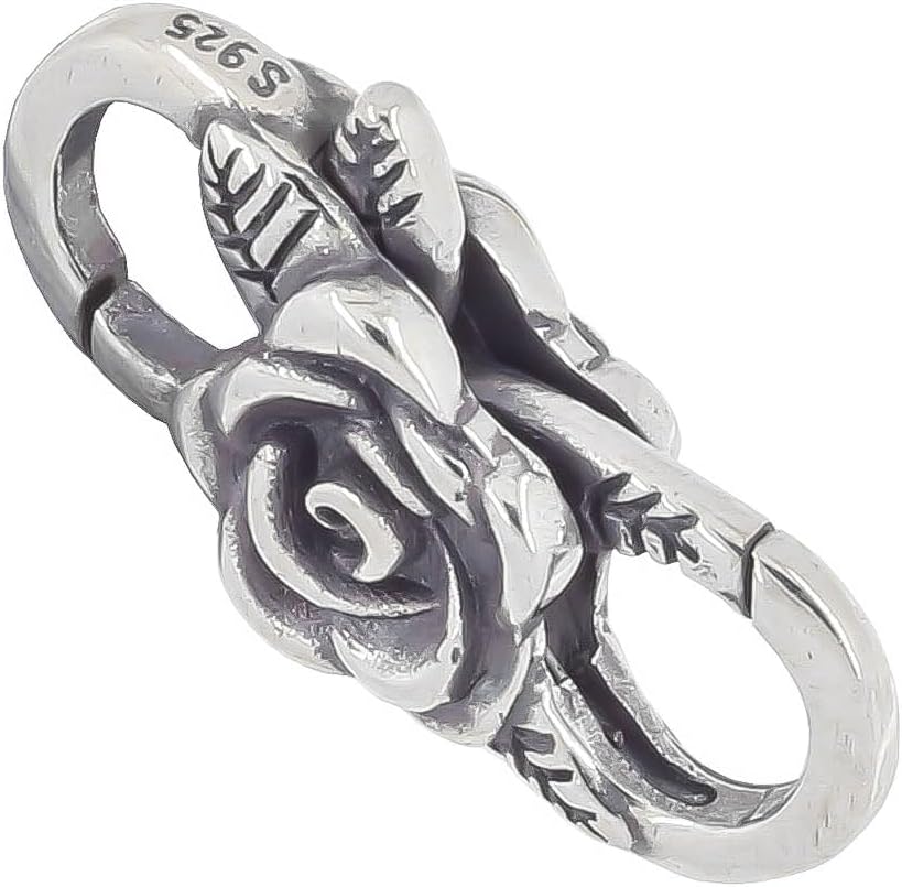 Sterling Silver Rose Floral Double Opening Infinity Lobster Clasp for Jewelry DIY - Image 3