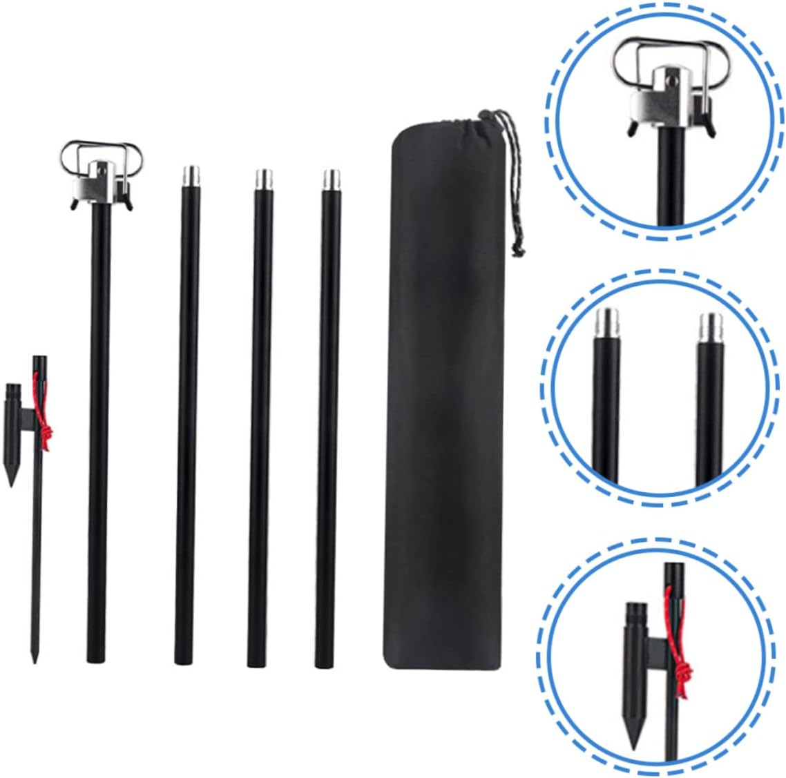 Outdoor Folding Lamp Rack Camping Light Bracket Hooks Heavy Duty Aluminum Alloy Stand