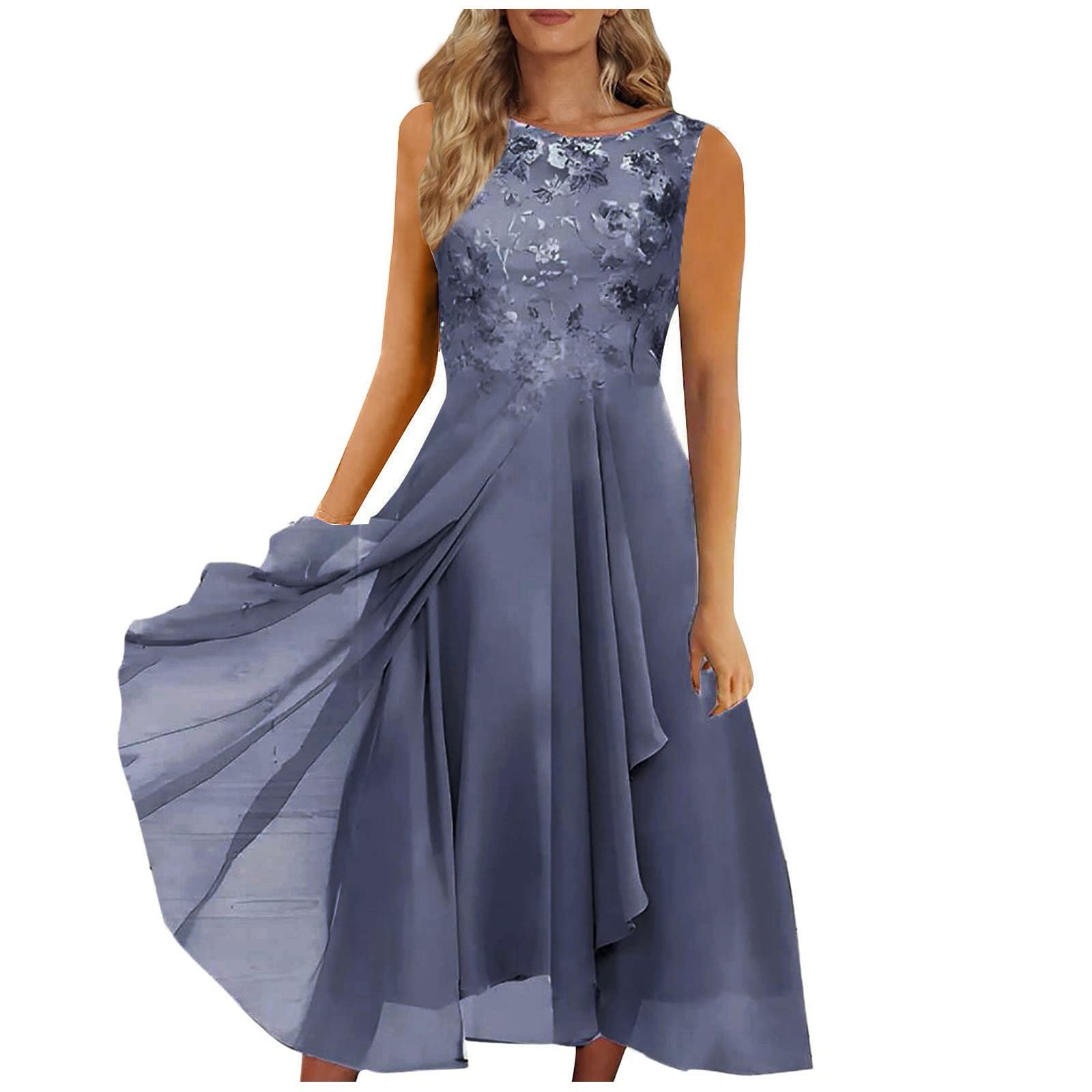 Ansenesna Abendkleider Elegant Für Hochzeit Abendkleid Damen Asymmetrisch Spitze Chiffon Kleider V Ausschnitt Festliche Kleider Frauen Wadenlang Midi Brautjungfernkleid Kurzarm Partykleid