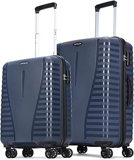 2 Pc Polypropylene Airpro Set Cabin 55Cm(Small), 66Cm(Medium) 8 Wheels Spinner Trolley Bags for Travel Hard Case Luggage,Lightweight Bag with Combination Lock&3 Years Warranty (Blue),67 Cm