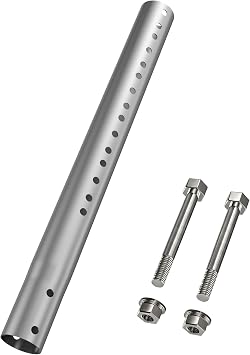 14 Antenna Pole Mount Extension Tube with Multiple Mounting Holes, Compatibility with ASIN B0DLKGHV6J and B0D4XZWFBR, Stainless Steel Extender Pipe Bracket Rod Allows for Length Adjustment Sliver