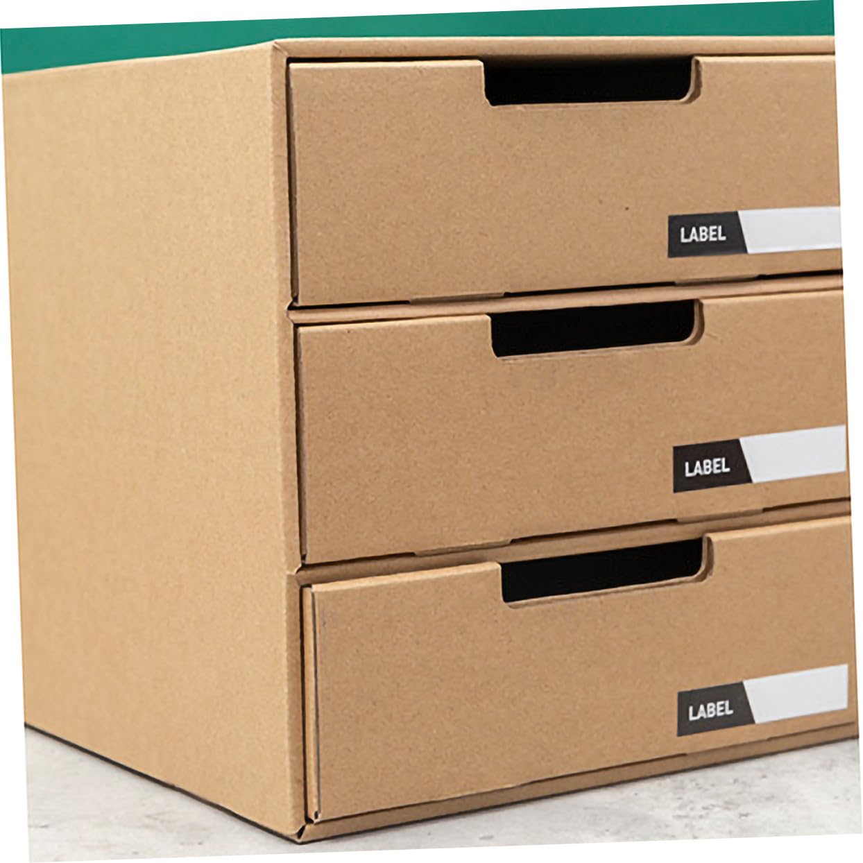 Gatuida Organizzatore da Scrivania Organizer Multifunzionale Compatto Cassetti Scorrevoli in Carta Beige , Porta Documenti e File per Ufficio e Camera da Letto