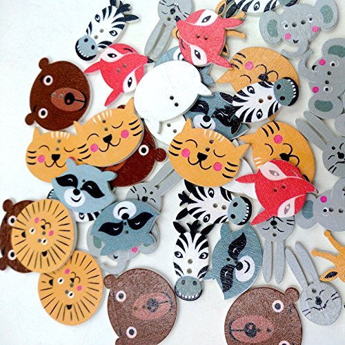 50 Boutons En Bois En Forme De Chien - Pour Couture DIY, Tricot, Décoration Vêtements Et Accessoires
