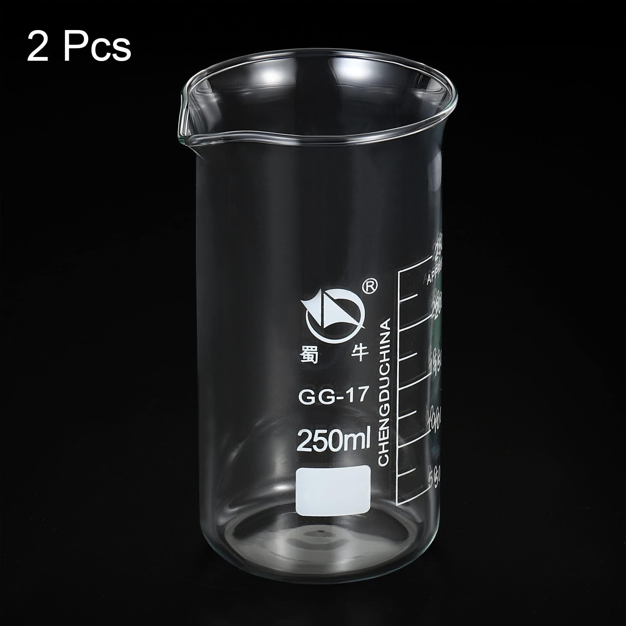 Zlewka laboratoryjna z dziobkiem, Wysoka zlewka ze szkła borokrzemowego, 2 szt., 25-1000 ml, skala z podziałką, wylewka(400ml)