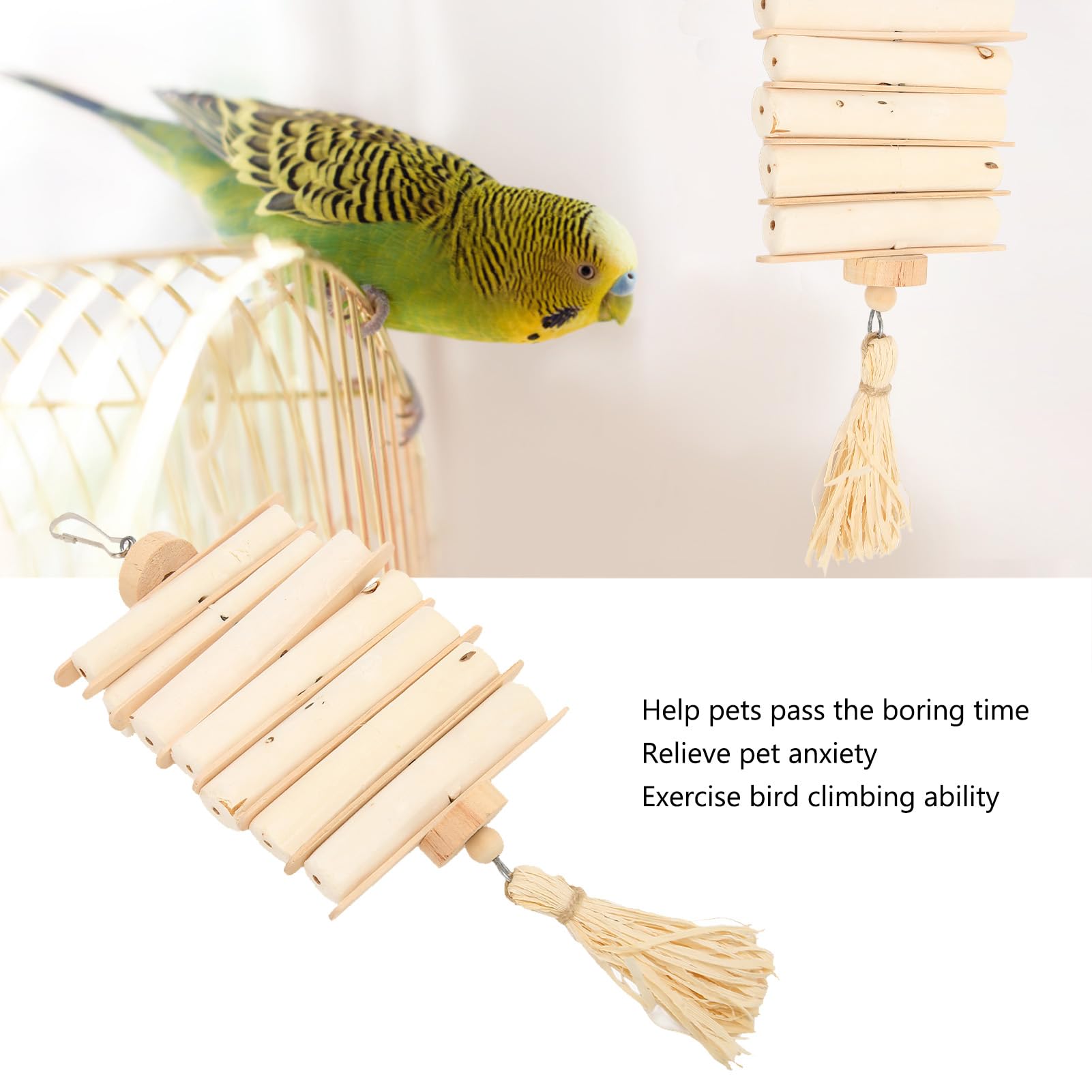 Bird Toys, Sola Stick Bird Toys Fun Interactive Beak Grinding Logs Parrots Foraging Toys for Parakeets Cockatiels Parrotlets Lovebirds - Image 4