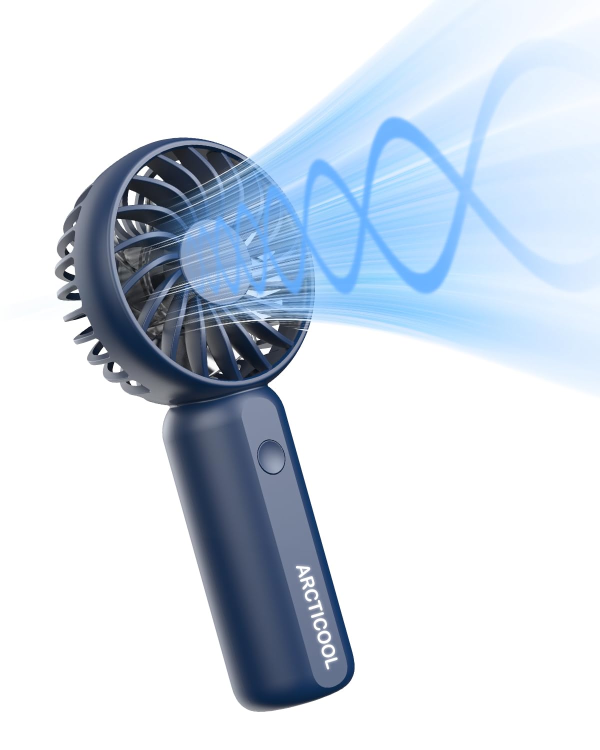 ARCTICOOL Portable Mini Fan - Rechargeable Hand Fan with 3 Adjustable Speeds, 2000mAh Battery, Lightweight Design, Low Noise, and Easy Portability for Indoor and Outdoor Use (Blue)