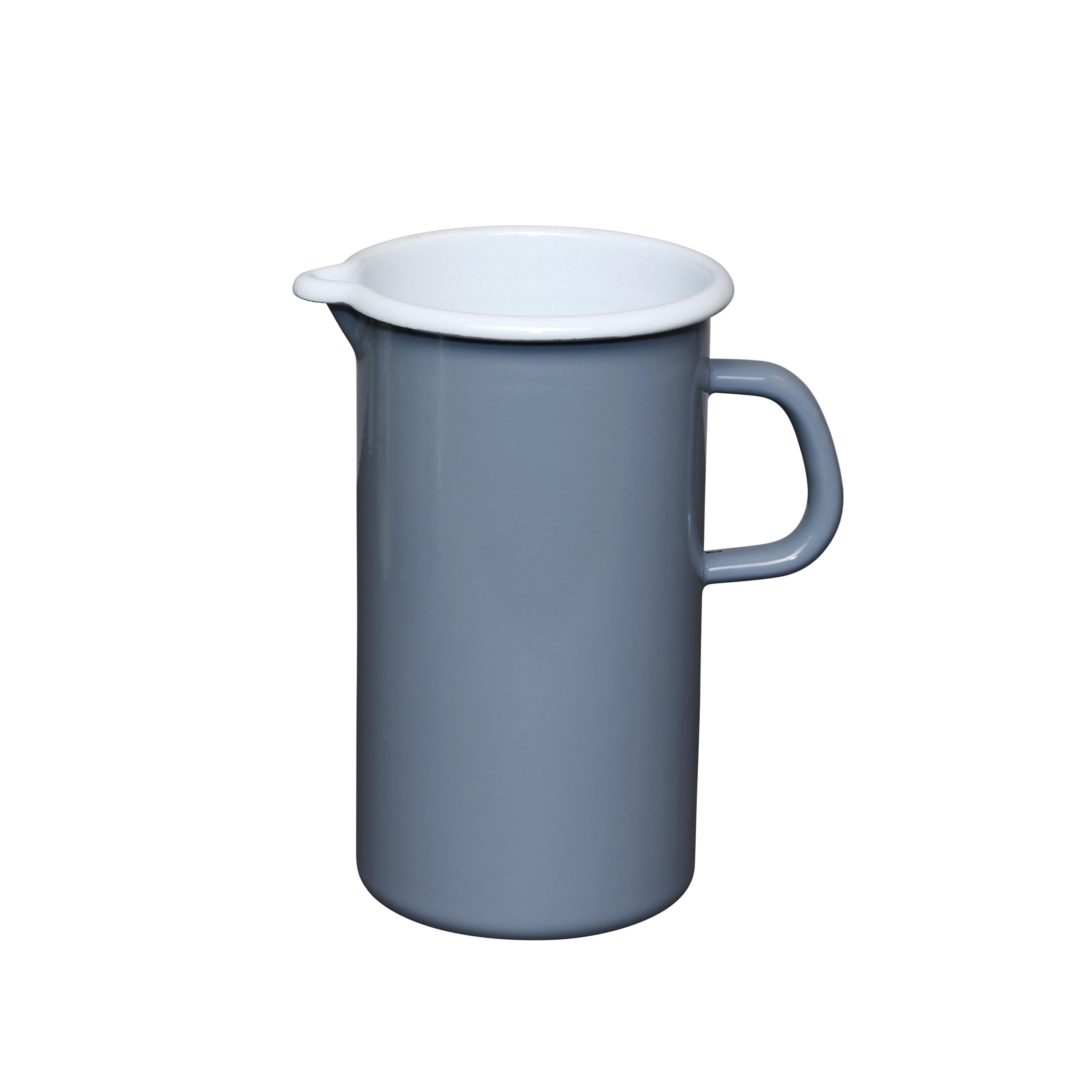Pichet en émail Riess de 1,5 l gris pur pour cuisine vintage