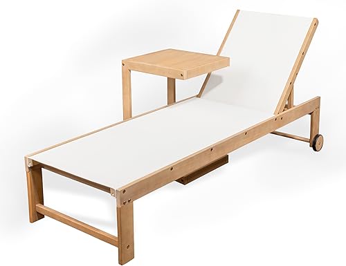 JONATHAN Y LNG1100C-2SET Trabuco Coastal Modern Acacia - Juego de tumbona de 3 posiciones para exteriores con mesa auxiliar de transición, clásica,