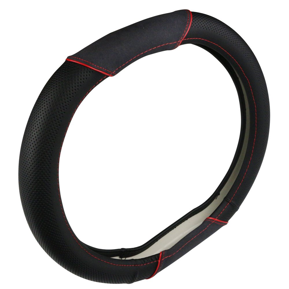 FMS PU Pelle Coprivolante Copertura Volante Copri Volante Auto Automotive Interni Accessori-resistente, Traspirante, Anti-scivolo, Inodore