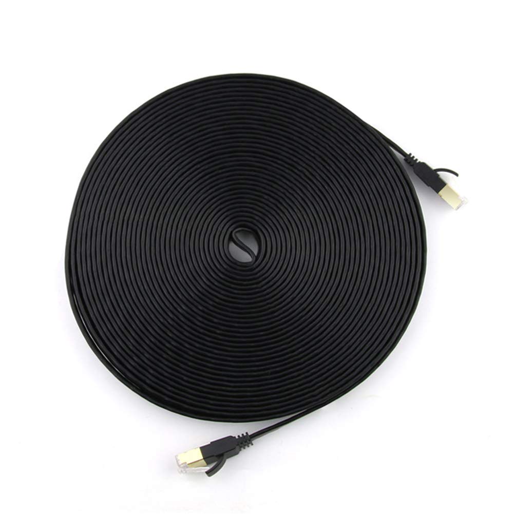 AKT Kabel Ethernet kot 7 LAN STP RJ45 kabel sieciowy do kompatybilnego kabla krosowego do komputerów routera laptopa, kabel sieciowy, czarny