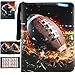 Football Card Binder with Sleeves, 900 Pocket Football Card Holder for Trading Cards, 9 Pocket with 50 Removable Sleeves Zipper Book Folder Collector Album 3 Ring Binder Organizer Storage Kids Gift