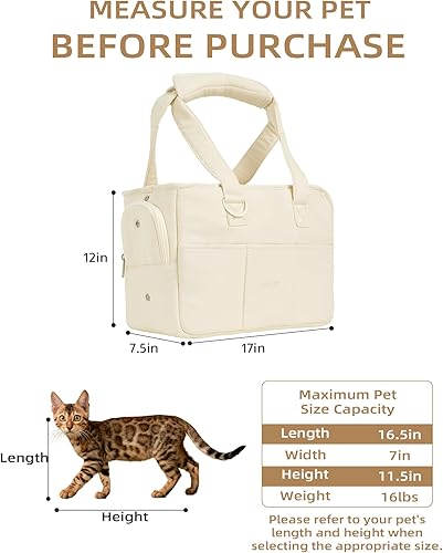 Miniatura 2 de ONECUTE Transportador para perros pequeños, conejos, gatos con bolsillos grandes, bolsa de algodón, transportador para perros de lado suave,
