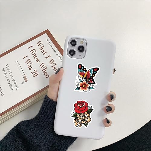 Miniatura 5 de Paquete de 57 calcomanías de tatuaje de graffiti vintage para adultos, hombres y adolescentes, calcomanías de vinilo impermeables de calavera de