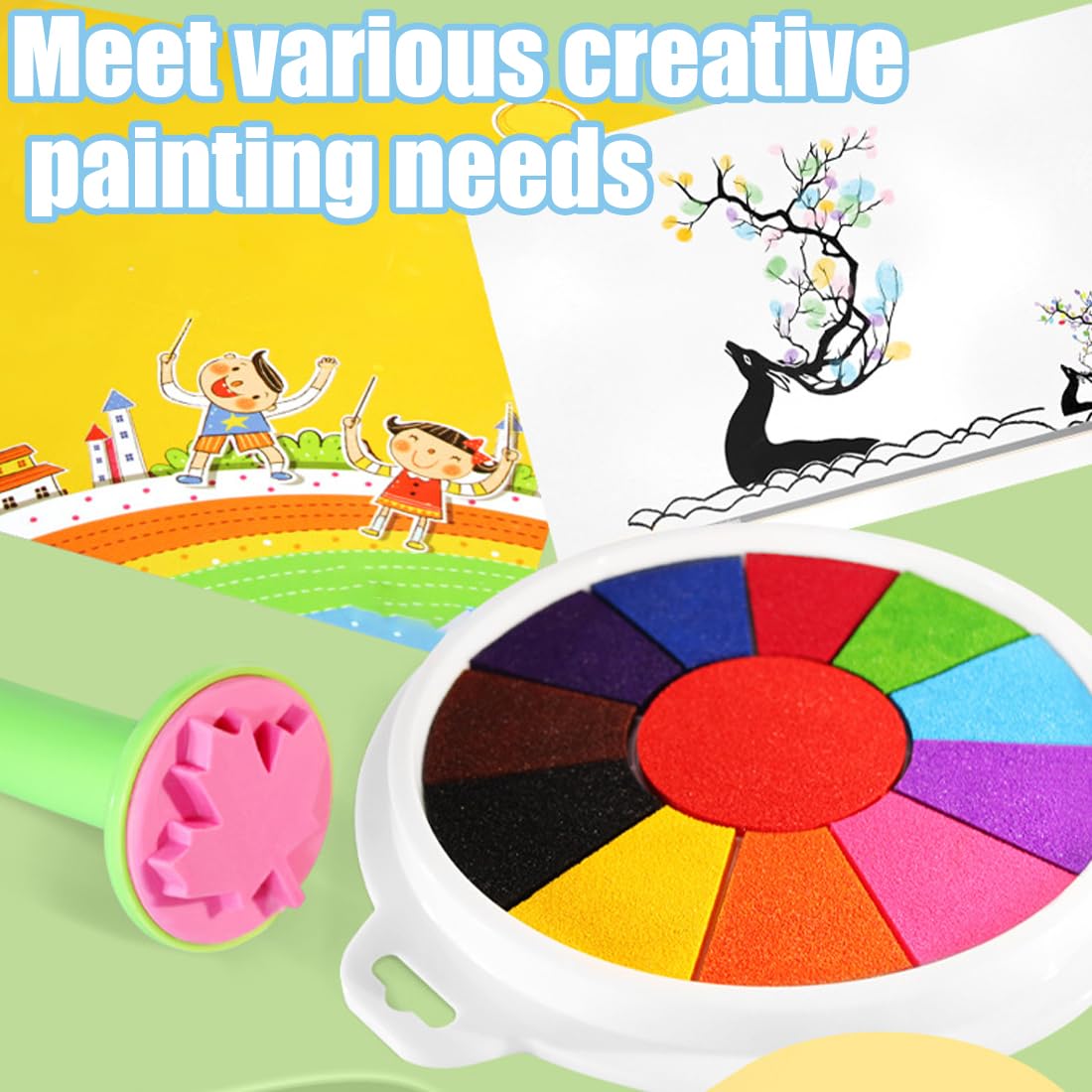 Coussins Encreurs 12 Couleurs Lavables Non Toxiques - Pour Enfants, Peinture Au Doigt, Scrapbooking, Tampons Créatifs