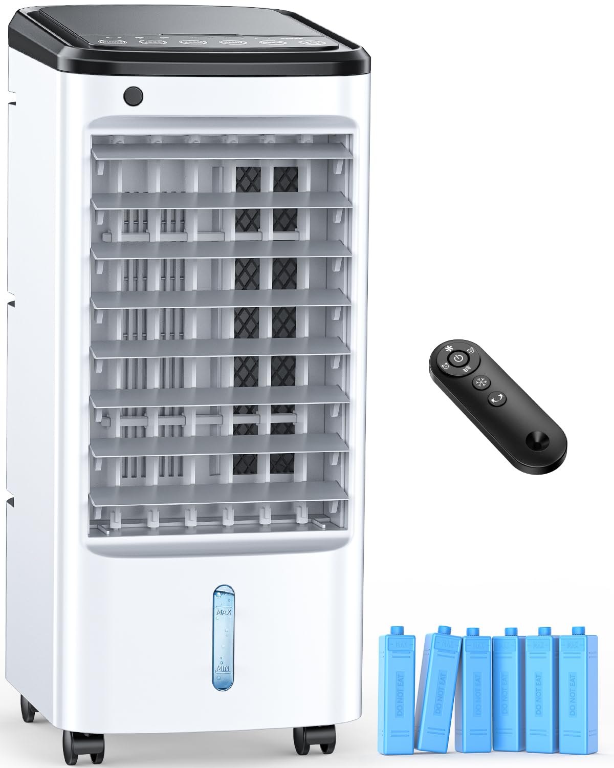 Photo 1 of FANCOLE Windowless Portable Air Conditioners with 6 Ice Packs, 12H Smart Timer for Auto-off, 26Ft Remote, Top Fill Dual Tank, 3Speeds Evaporative Air Cooler, 70°Auto Swing Swamp Cooler Air Conditioner