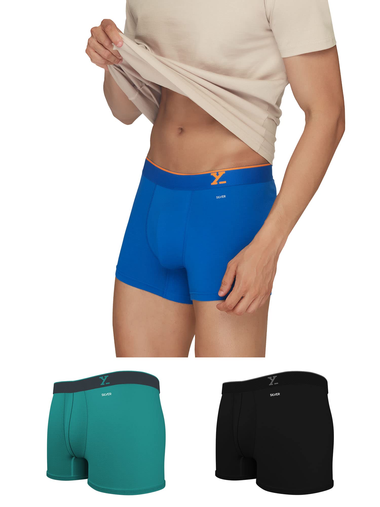 XYXXMen's Underwear Aero IntelliSoft Micro Modal Trunk, Combo Pack of 3
