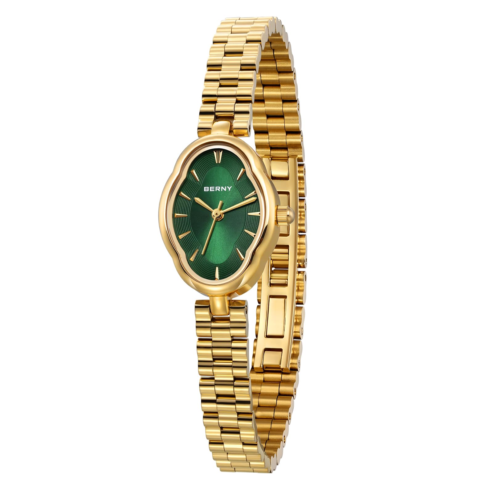 BERNYGold Watch for Women Vintage Ladies Quartz Watch 3ATM Waterproof Fashion Female Wristwatch Luxury Bracelet Watches Idear Gift for Girl