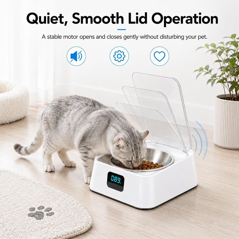Dispenser Crocchette Gatto Umido Automatico, 350ml Distributore Automatico Cibo Gatti con Sensore a Infrarossi Intelligente Distributore Cibo Gatti Automatico per Alimenti Secchi che Umidi