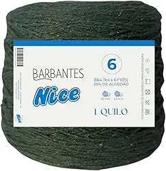 Barbante Parafinado Colorido Para Crochê Fio 6-1kg (VERDE LODO)