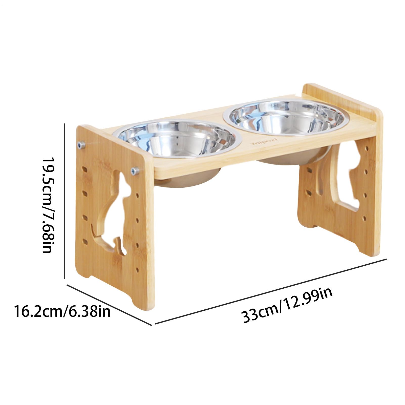 Elevated Dog Bowls, Adjustable Tilted Elevated Dog Food Bowl, Reusable Detachable Feeding Station, Ideal para Small, Medium, Large Puppies, Kittens, Cats, 12,99 x 7,68 x 6,38 pulgadas