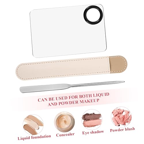 MERRYHAPY 1set Stainless Steel Makeup Mixing Spatula Professional Cosmetic Stirring Rods Dual-ended Design for Foundation Blush Eye Shadow Nail Polish for Beauty Salons and Makeup Artists