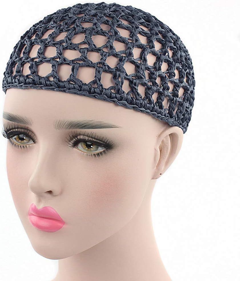 SEATTLE Sunhat Womens Mesh Hair Net Crochet Cap Solid Color Snood Sleeping Night Cover Turban