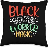 Vista 4 de African American Freedom Pride Celebrate Usa Black Social Worker Magic Africa American 1865 Juneteenth Us - Almohada de 18 x 18 pulgadas, multicolor