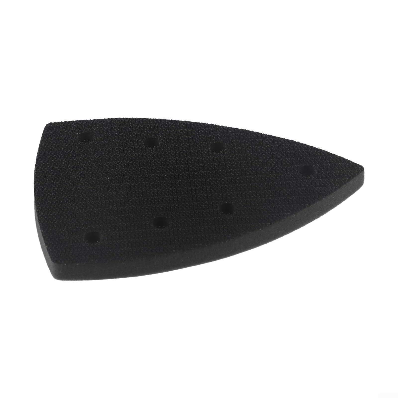 Platorello abrasivo triangolare, 100 x 150 mm, 7 fori e interfaccia ad anello, per levigatrici elettriche, piastra di ricambio in schiuma EVA, per dischi di carta vetrata, accessorio