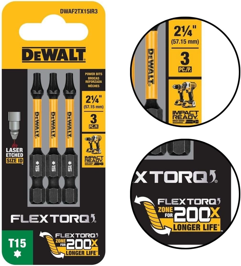 2.25IN TORX T15 IMPACT READY 3PK