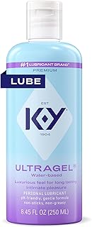 K-Y Ultragel 수성 윤활유, 기름지지 않은 수성 개인 윤활제, pH 친화적인 윤활유, 친화적인 개인용 윤활유, 240ml(8.45온스)