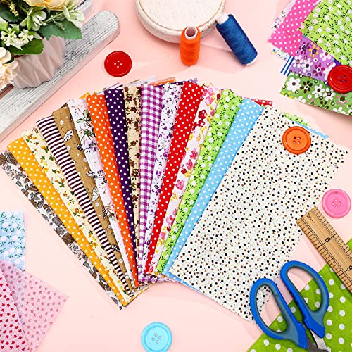 100 Pcs Cotton Fabric Square Patchwork Fabrics Craft Fabric Scraps Cotton Quilting Fat Flower Animals Cartoon Fabric Bundles Patchwork For Kids Diy Craft Sewing Cloths (8 Inch) #TOP4