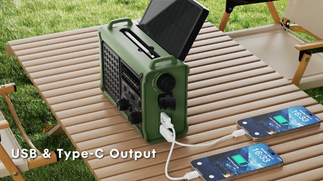 ROCAM Crank Radio, 12000 MAh Emergency Radio With 8500 Mm² Solar Panel & 650 MA Crank, Portable Solar World Receiver Radio With AM/FM Reception, LED Torch & Reading Light, USB, SOS For - View #9