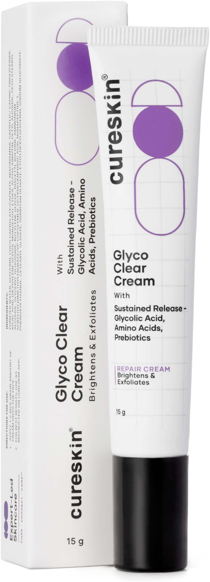 Glyco Clear Cream | Repair Cream with Sustained Release | Glycolic Acid, Amino Acids and Prebiotics