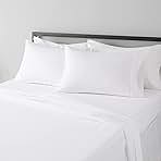 Amazon Basics Luxury, Ultra Soft, Breathable Lightweight Microfiber 4 Piece Bed Sheet Set with 14-Inch Deep Pockets, King, Bright White, Solid