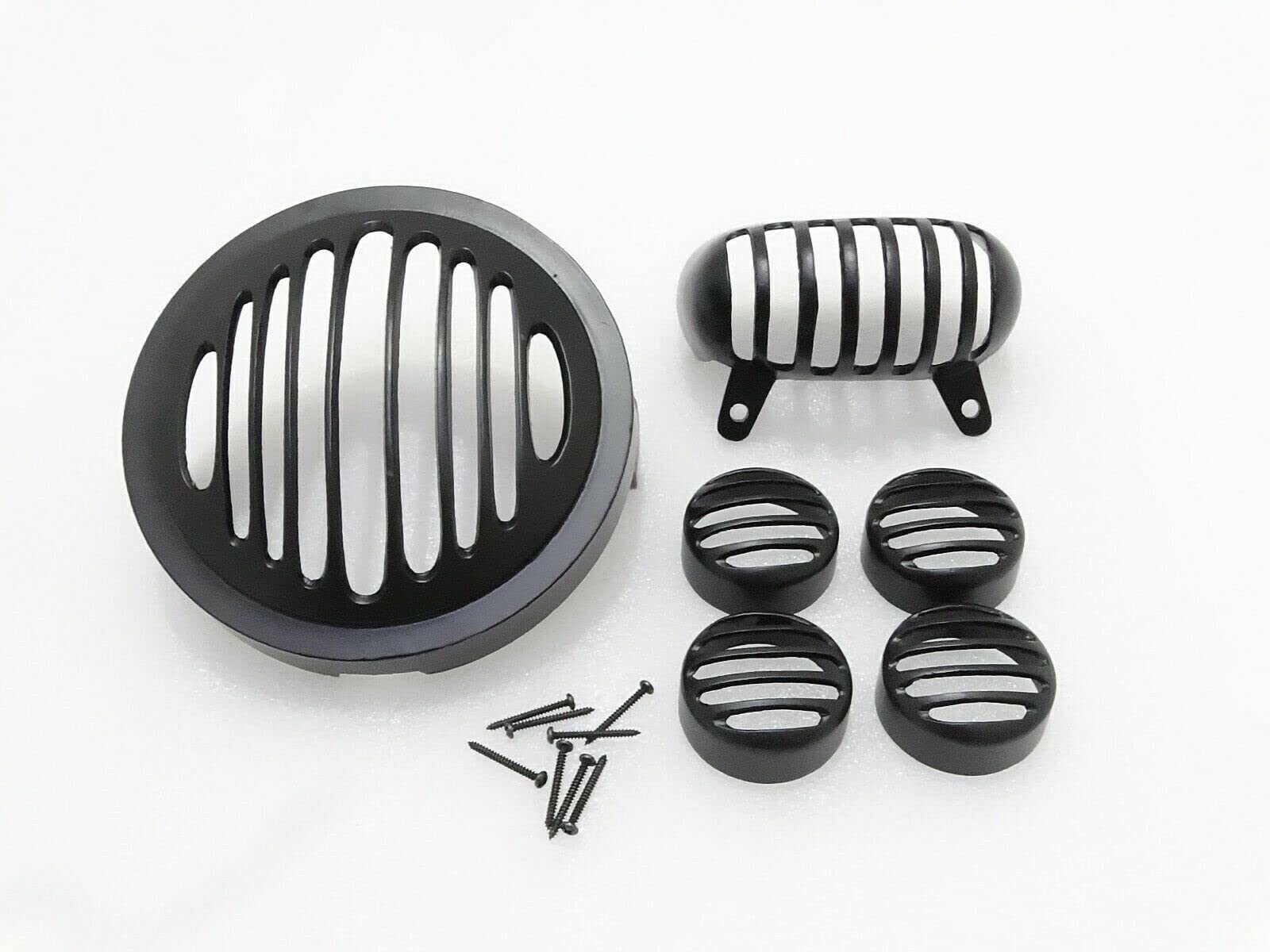 Buy B.K ACCESSORIES Black Heavy Duty Metal Complete Grill Set Headlight