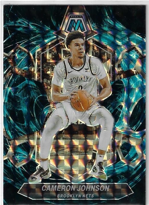 Cameron Johnson Genesis SSP Mosaic Prizm Collectible Basketball Card- 2023 Panini Mosaic Basketball Card #188 (Nets)