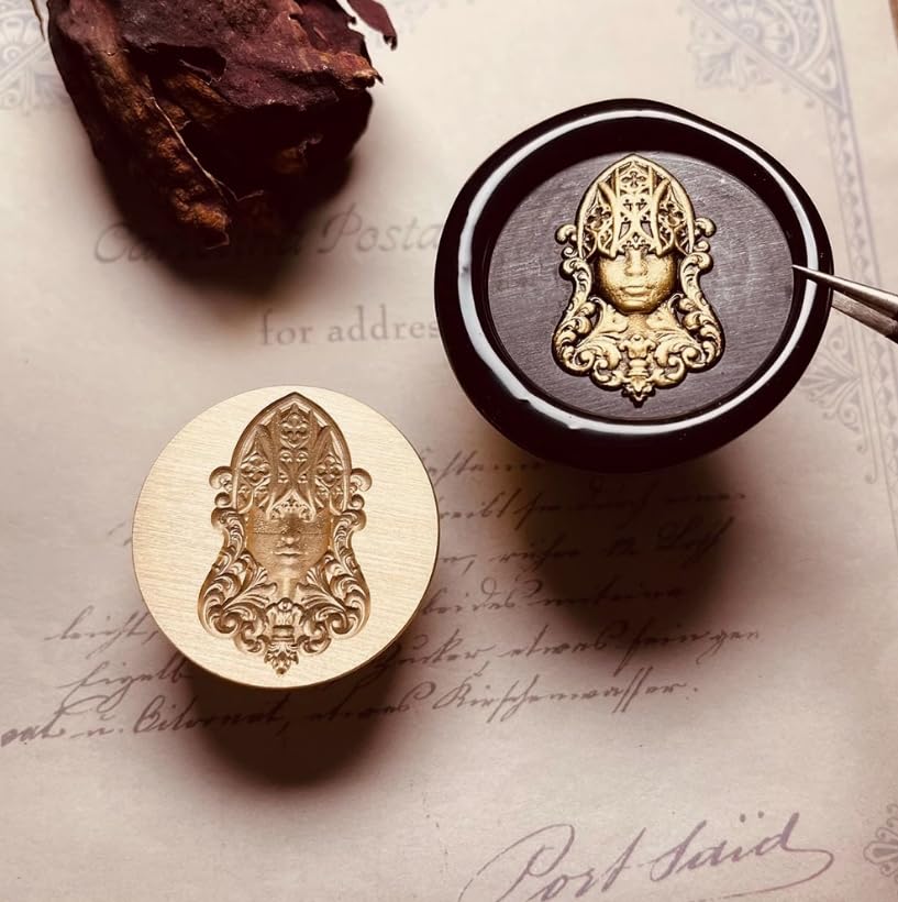Mceal Wax Seal Stamp 3D Engraved Wax Stamp for Envelopes and Letters Greek Mythology - Goddess of Fate Themis