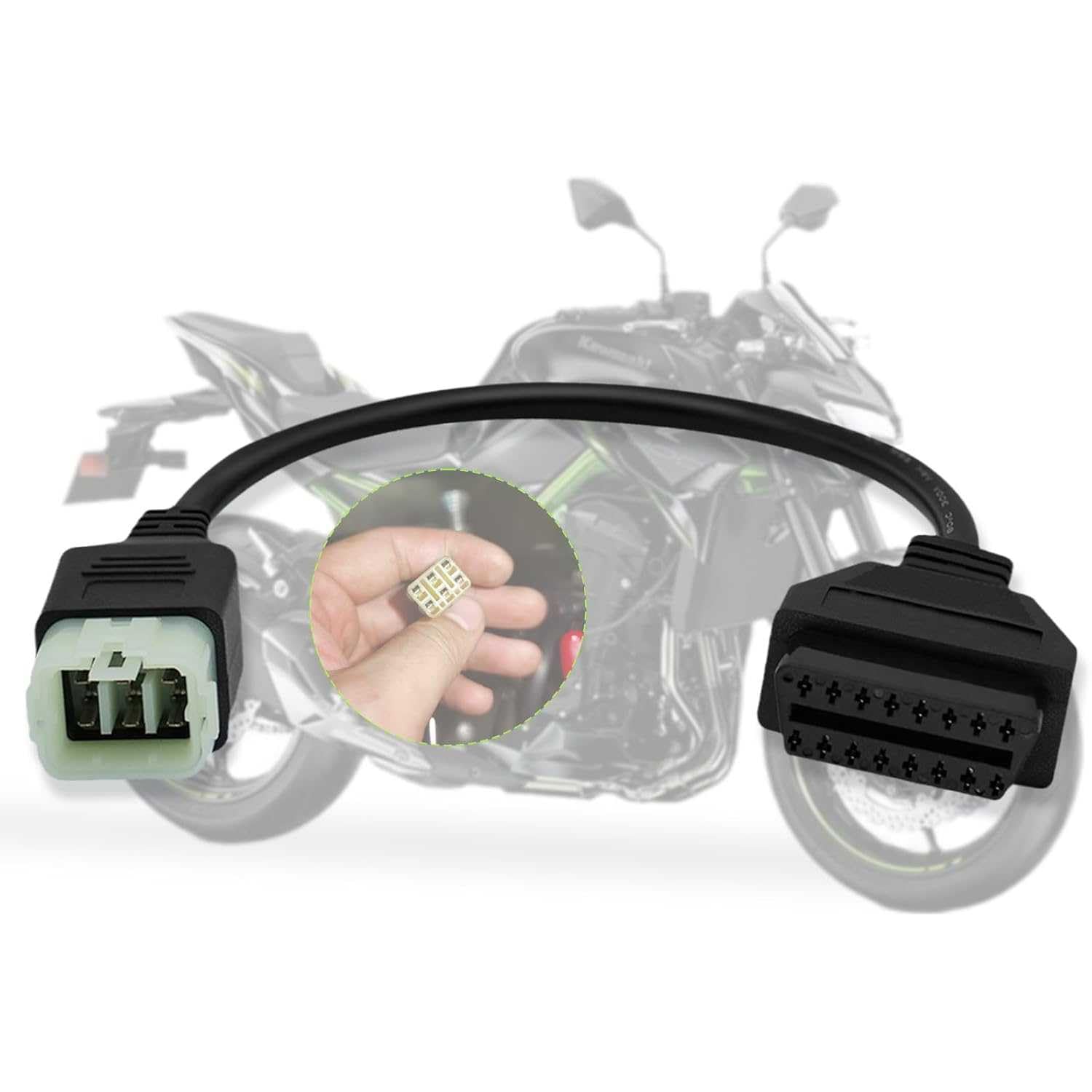 コ~ちゃん Alchiauto Kawasaki 6 pin motorrad cable OBDII 6pin to 16pin Obd