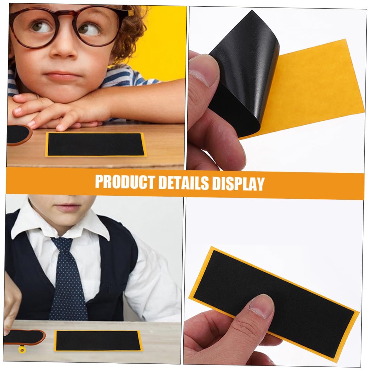 Nastro Antiscivolo 10 Pezzi in Schiuma Nero e Props da Skateboard per Fingerboard Design Versatile e Affidabile, Accessori Professionali per Finger Skateboard