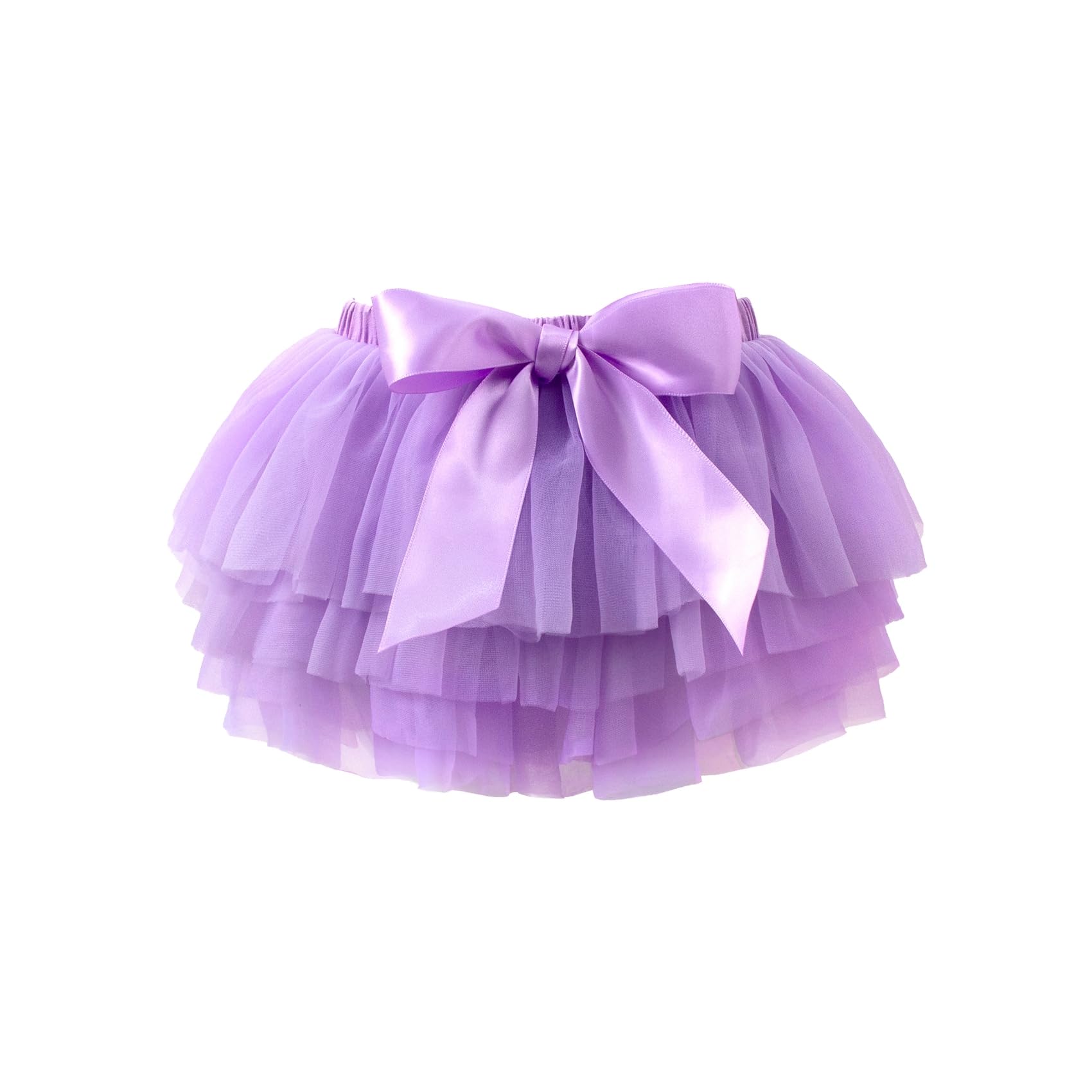 Baby Girls Tulle Tutu Skirt Elastic Waist Bow Layered Party Skirt